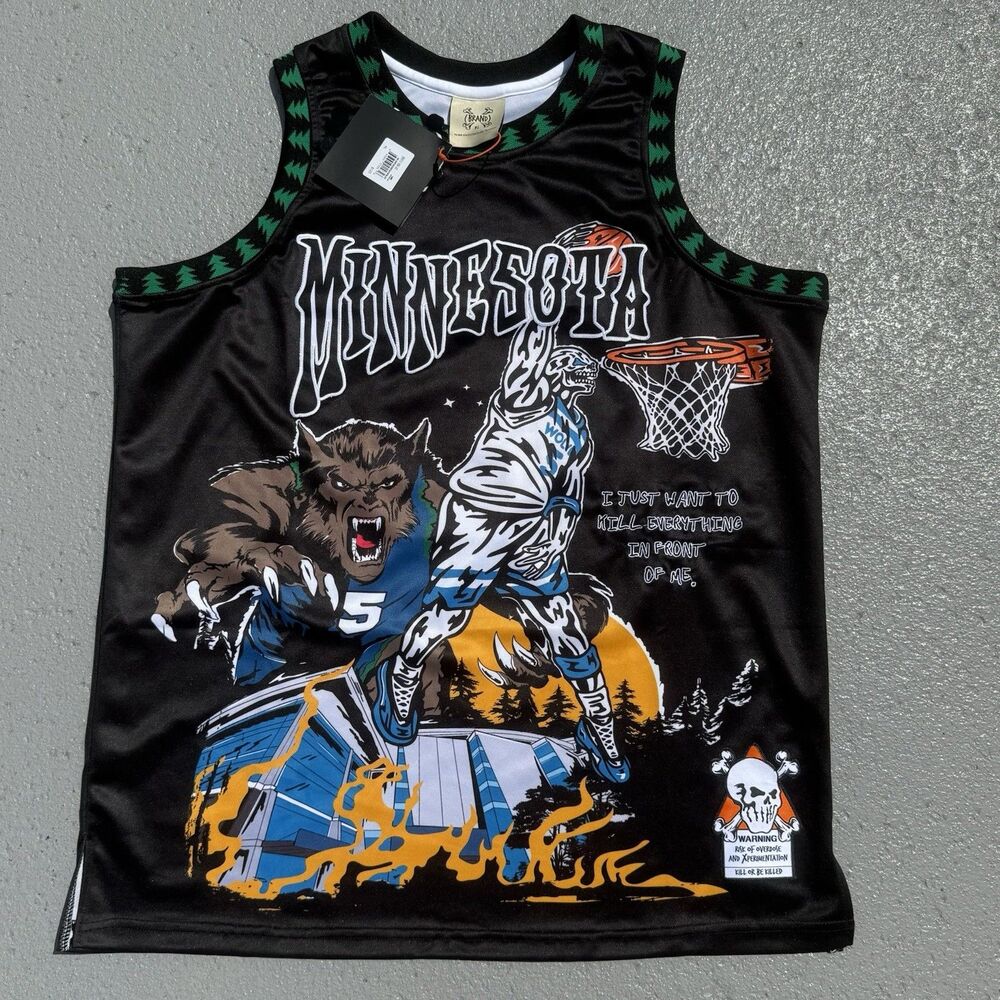 Men's NBA Minnesota Timberwolves Anthony Edwards Jersey Brand X Black Size XL